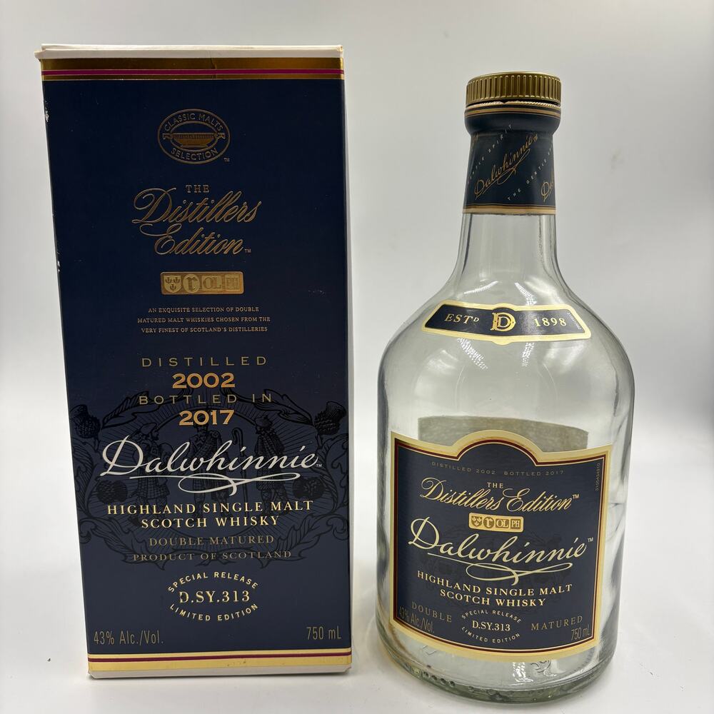 Dalwhinnie Distillers Edition 2002 2017 EMPTY Scotch Bottle Box D.SY.313